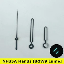 NH35 Watch Hands Set Hands for NH35 NH36 NH38 BGW9 Lume Nautilu Polished Silver Black  Nh 35 Hands for Nh35 Dial