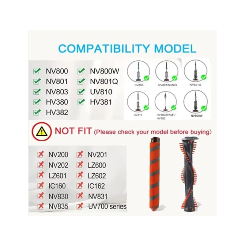 【Popularny】 2 szt. Rolka szczotki do odkurzacza Shark Duoclean NV800, NV800W, NV801, NV801Q, NV803, UV810, HV380, HV381, HV382