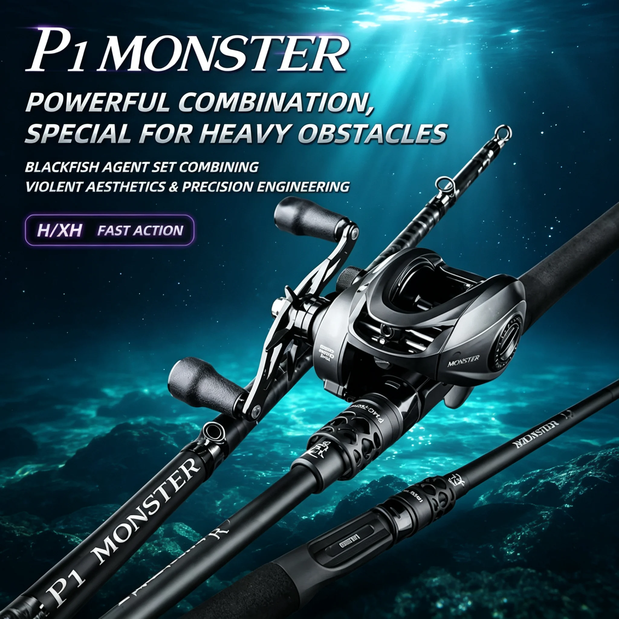 Takuma P1 Monster Lure Rod Ultralight 30T High‑Density Carbon Fiber Fishing Rod for Monster Fish Outdoor Beginner Anglers Tackle