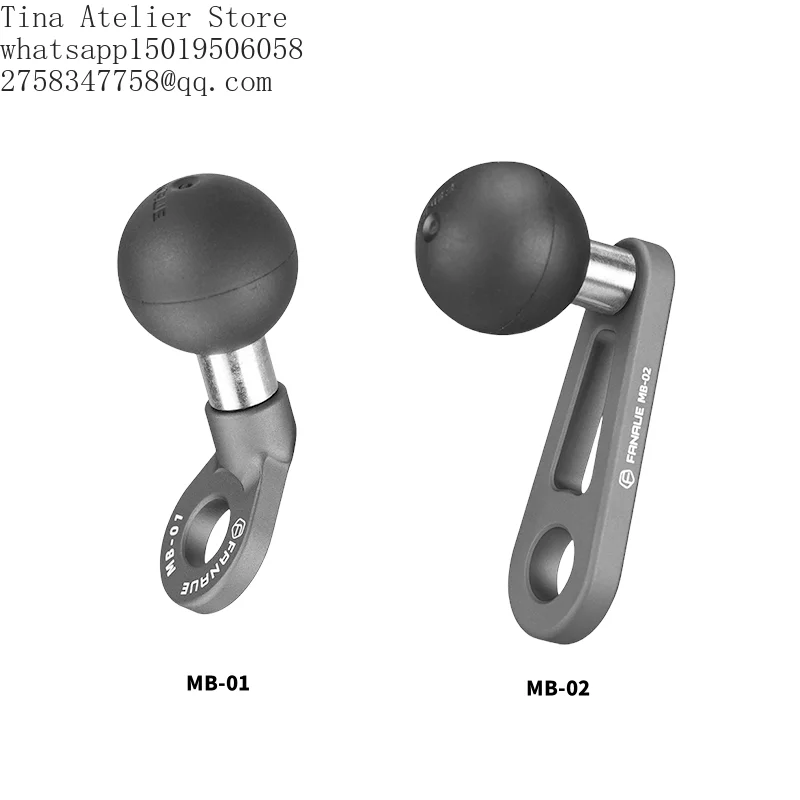 FANAUE Aluminum Alloy Mount Base 10mm Bolt Head Adapter Double Socket Arm RAM B Size 360 Degree Rotation Mobile Phone Holder