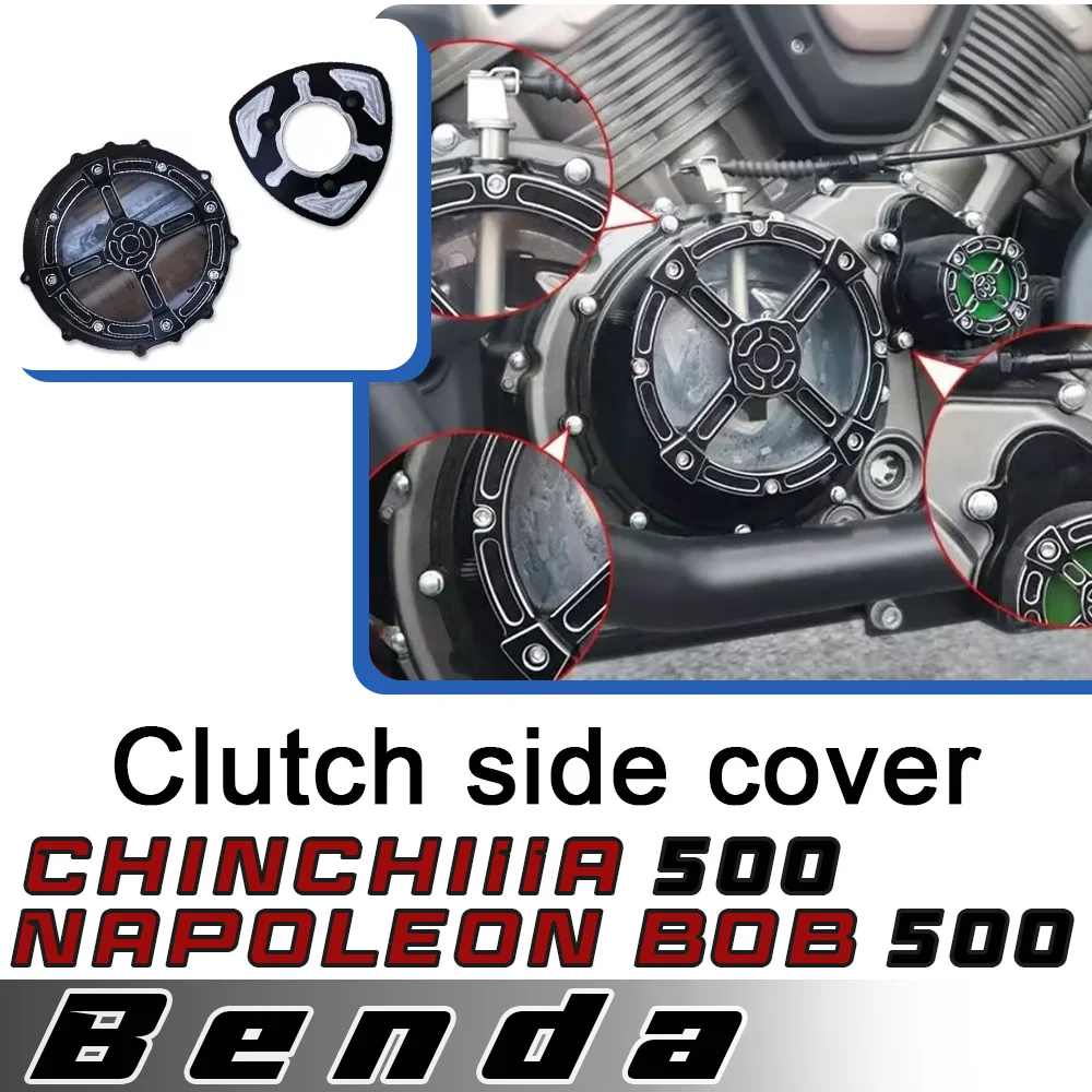 For BENDA Napoleonbob 500 ChinchiIIa 500 Transparent Clutch Cover Engine Water Pump Cover Instrument Cover For Benda Napoleonbob