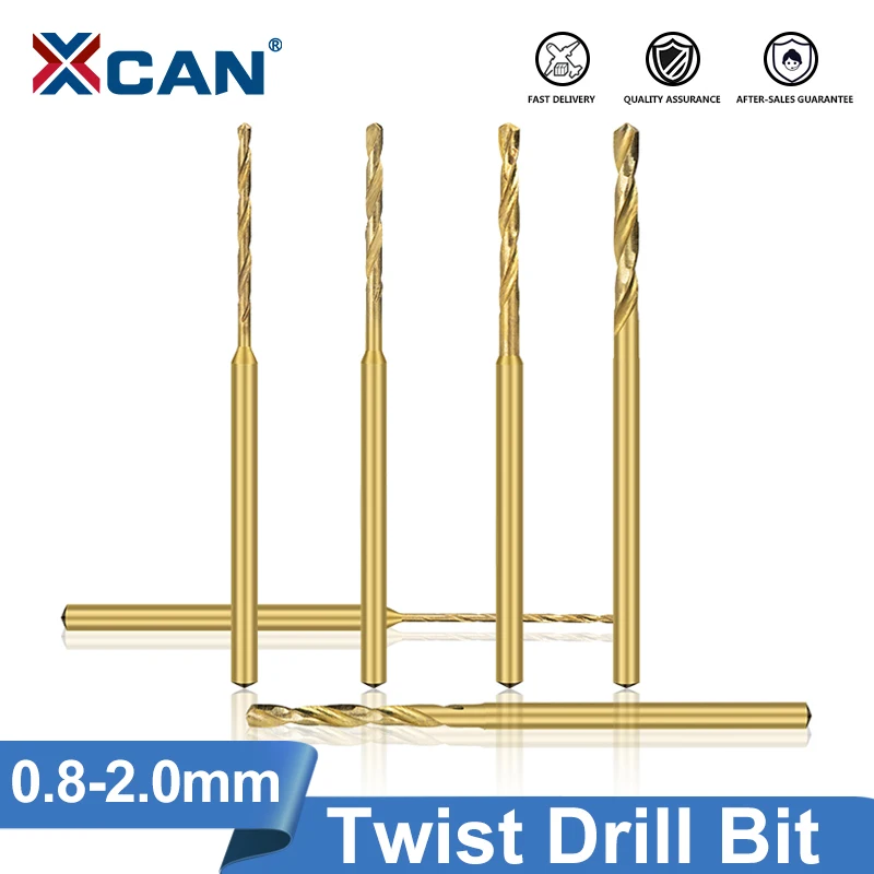 XCAN 1pc 2.5mm wiertło wiertła spiralne HSS wiertło do obróbki drewna o średnicy 0.8mm do 2.2mm