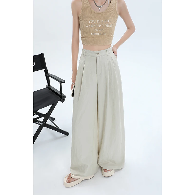 

Fashionable and Breathable Silk and Linen Wide Leg Pants For Women, Customized High-End Design