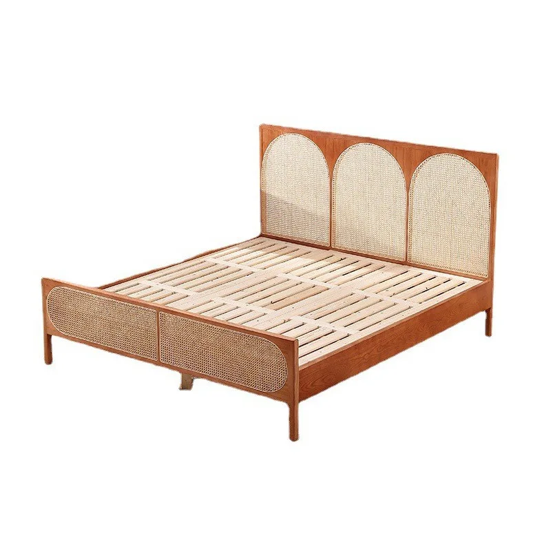 

Double bed, modern minimalist ash wood bed