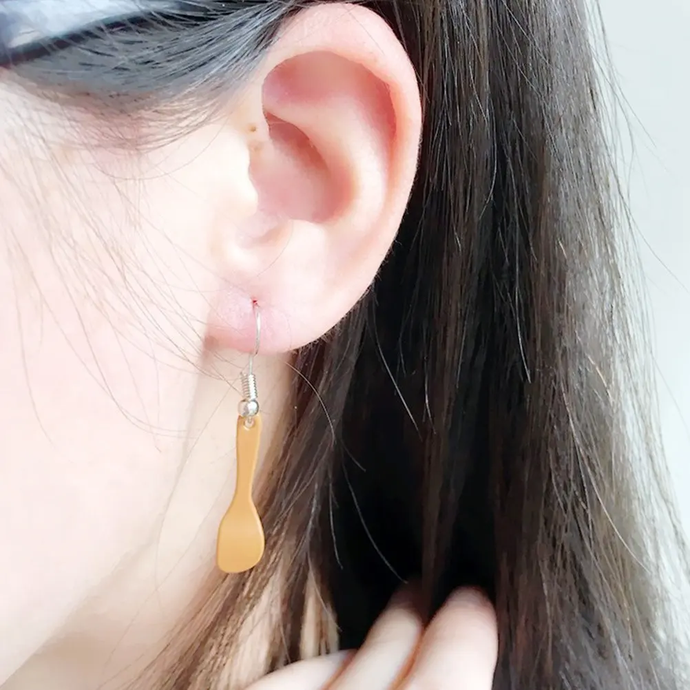 Spoon Shape Earrings for Women – Handmade Creative Ear Jewelry, Durable Lightweight Gift for Friends & Coffee Lovers