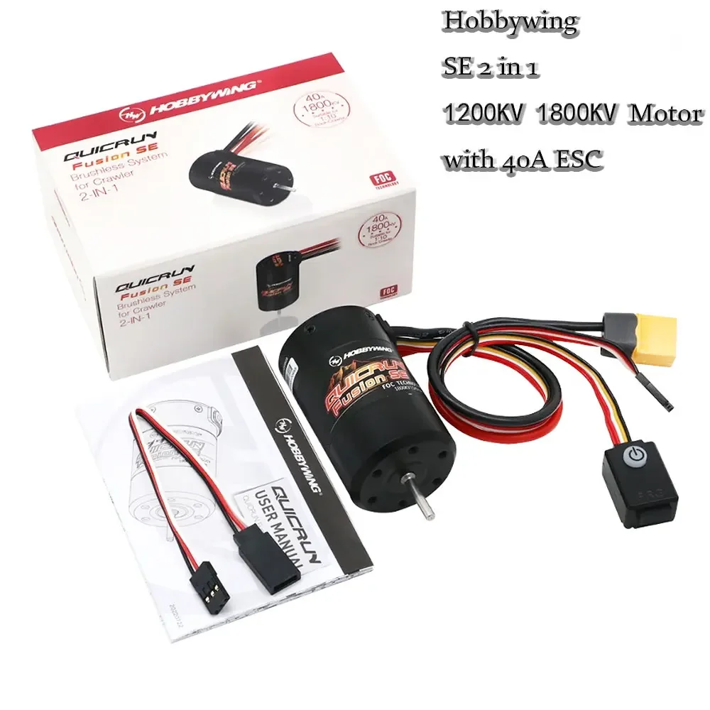 Hobbywing QuicRun Fusion SE 2-in-1 40A ESC Motor Combo 1200KV/1800KV for 1/10 RC Crawler Car
