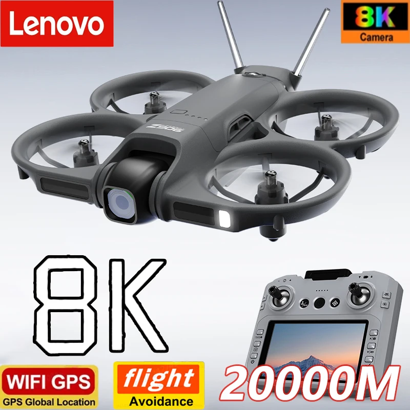 Lenovo Z906 Drone 8K HD Dual Camera 5G GPS  With 4.3-inch Large Screen Optical Flow Hover Obstacle Avoidance RC Quadcopter 2026