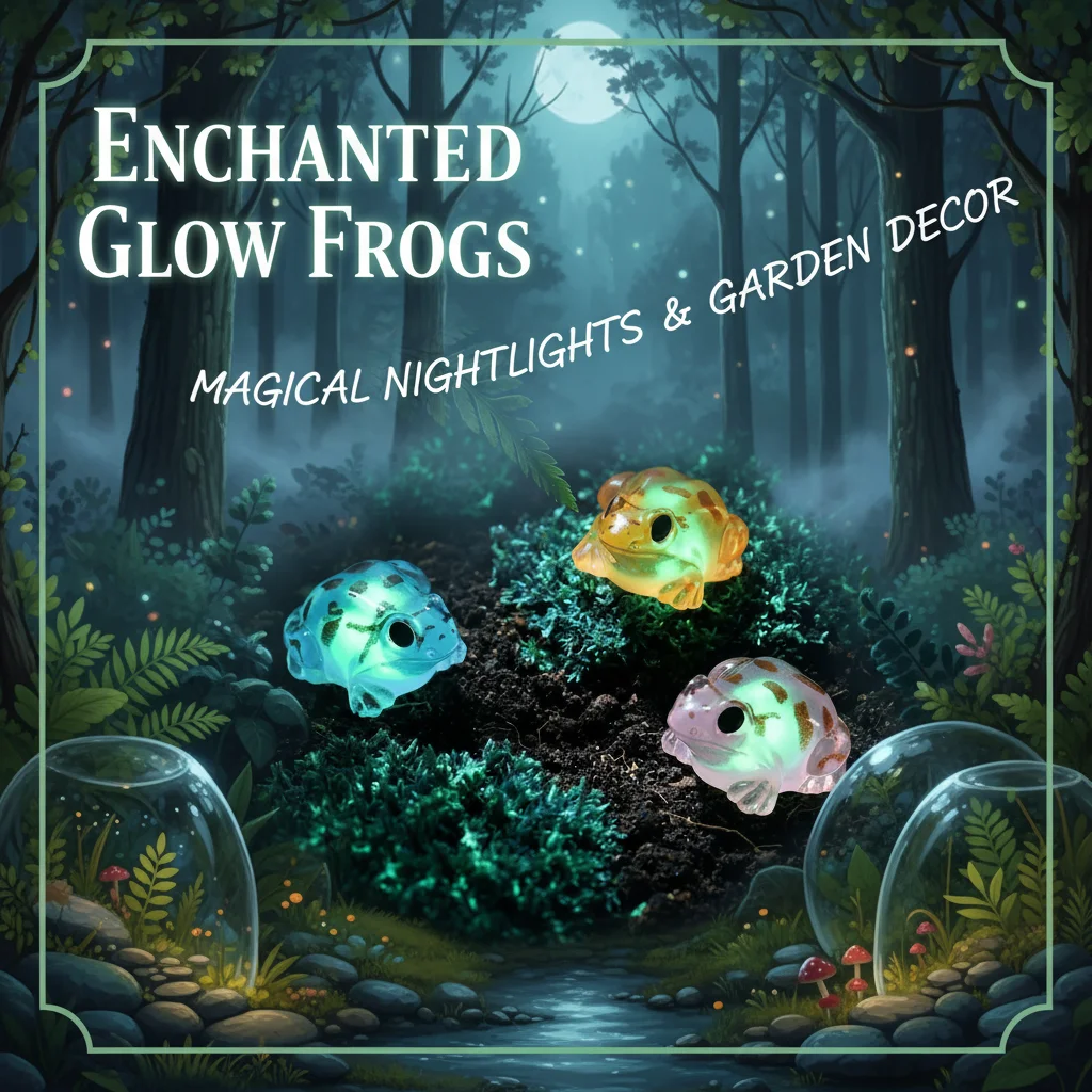 Creative Night Light Frog Toad Mini Ornament Micro Landscape DIY Fish Tank Decoration Accessory