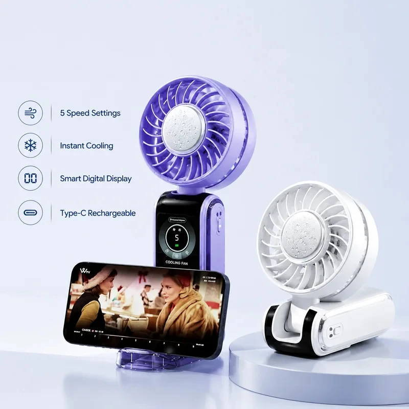 

2026 Summer New Handheld Mini Fan Powerful Wind Speed Convenient USB Charging Suitable for Travel Outdoor Activities and Summer