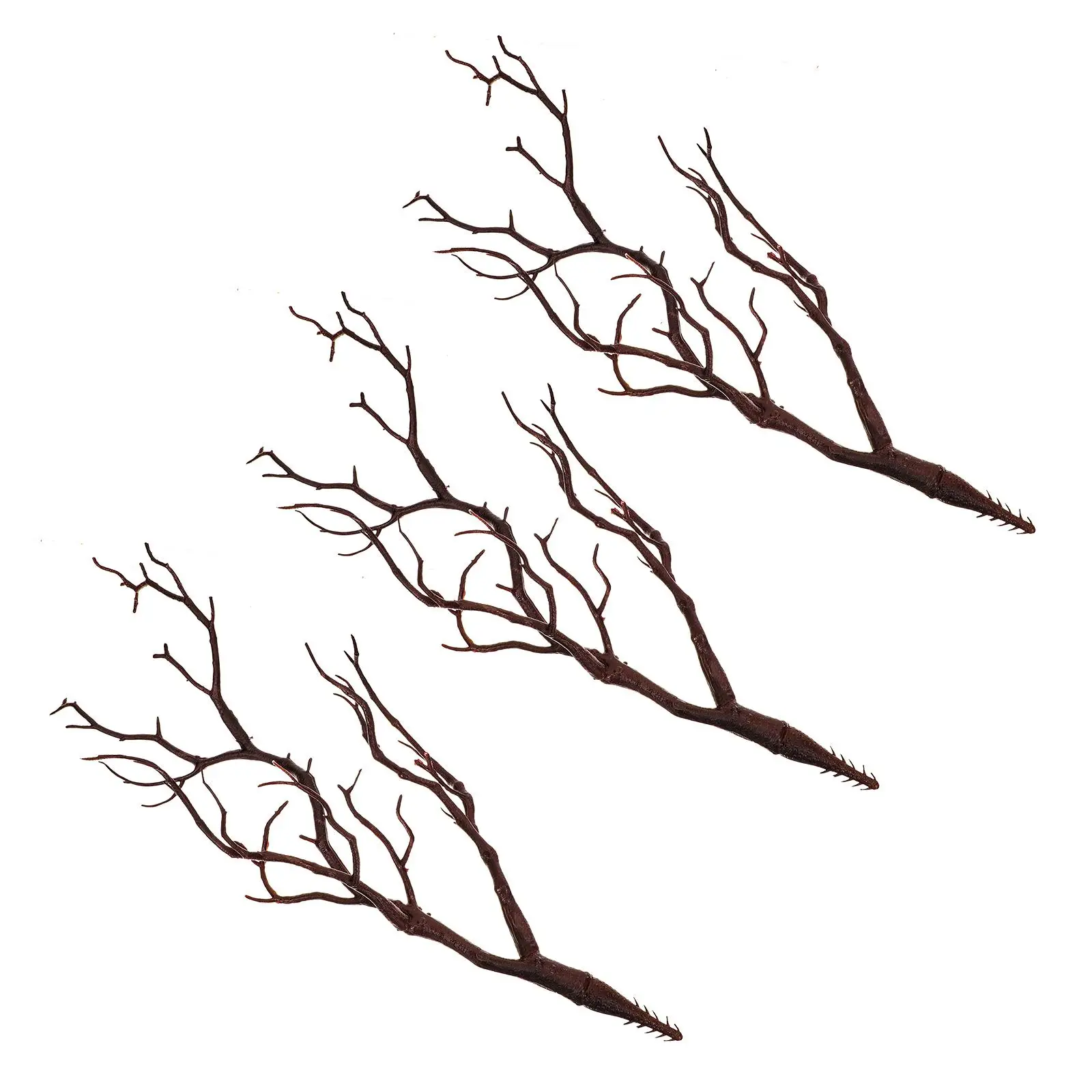 

3 Pcs Wedding Decor Artificial Coral Branch Party Supplies Mini Brown Plastic Miss