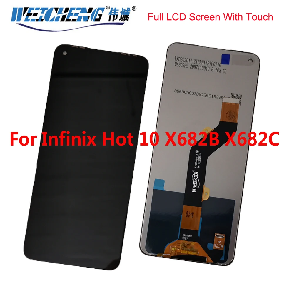 For Infinix Hot 10 LCD Display Screen Assembly Full Complete Glass Digitizer Replacement For Infinix Hot 10 X682B X682C LCD