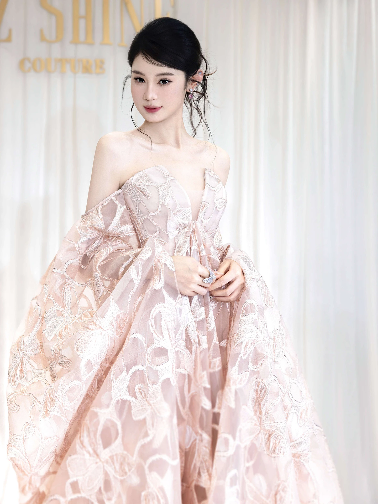 Elegante blozen avondjurk grote omslag off-shoulder feestjurken