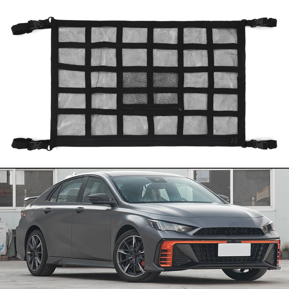 

Car Ceiling Cargo Net Pocket Double-Layer Mesh Car Roof Storage Organizer Truck Ceiling Storage Bag Interior Accessories