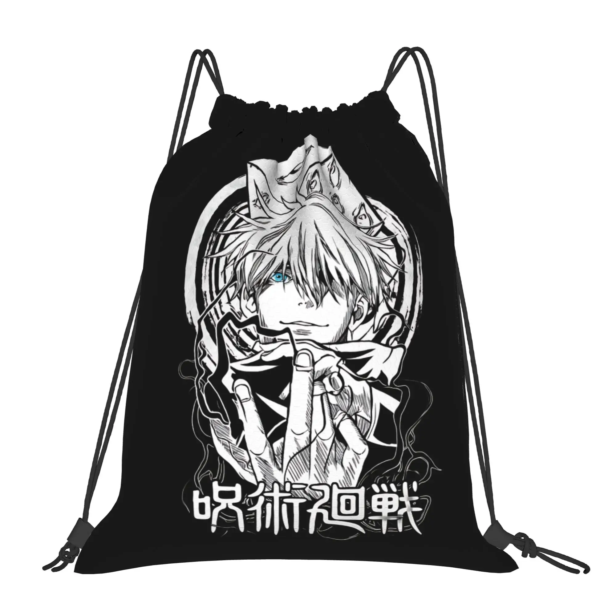 

Сумка-мешок для спортзала Jujutsu Kaisen Gojo Satoru, на шнурке, для мужчин и женщин, рюкзак для хранения, дорожная сумка для подростков, многофункциональный карман