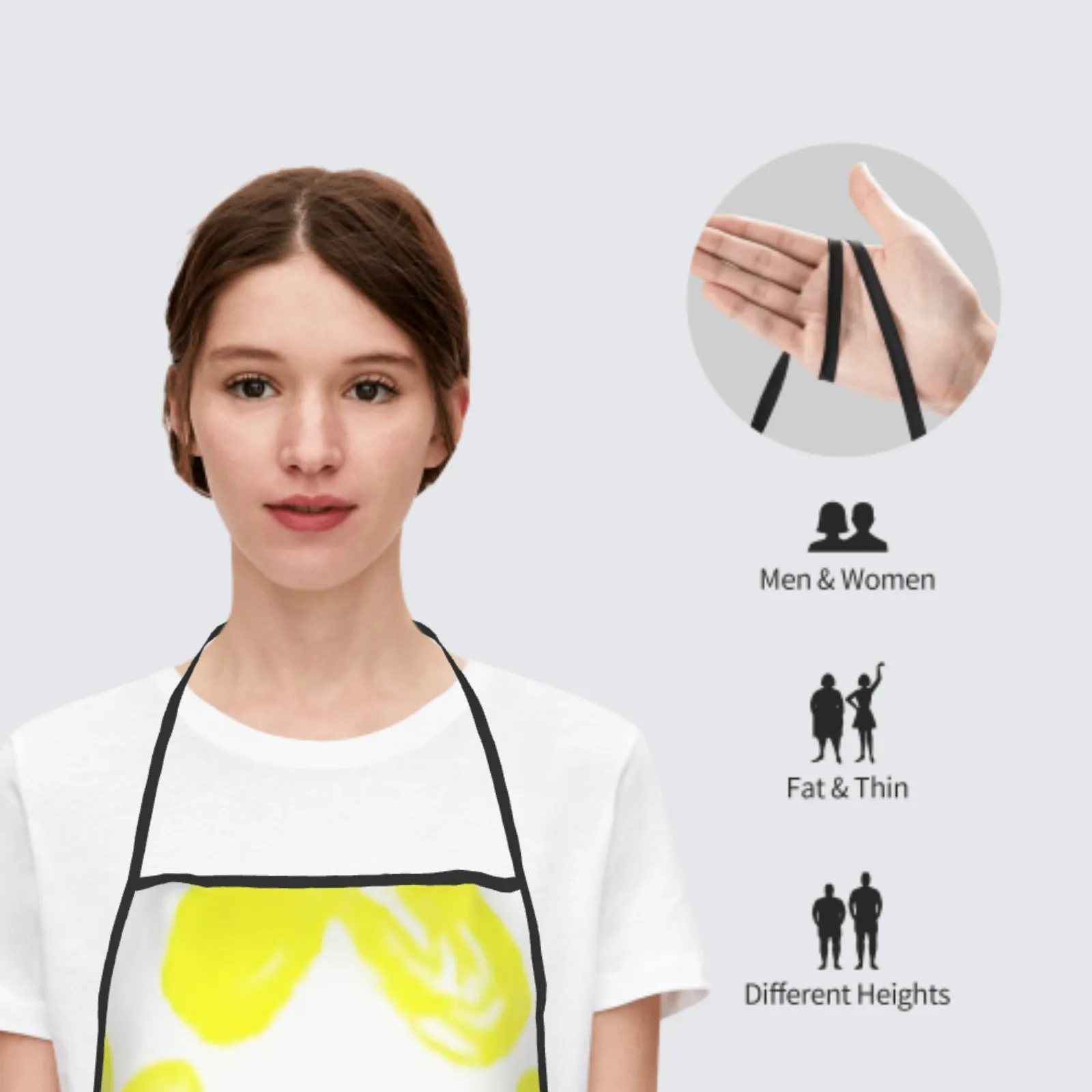 Summer Flwoer Polyester locking hem Apron Home Cooking Baking Kitchen Yellow Daisy Apron White Daisy Summer Flwer Summer Flower