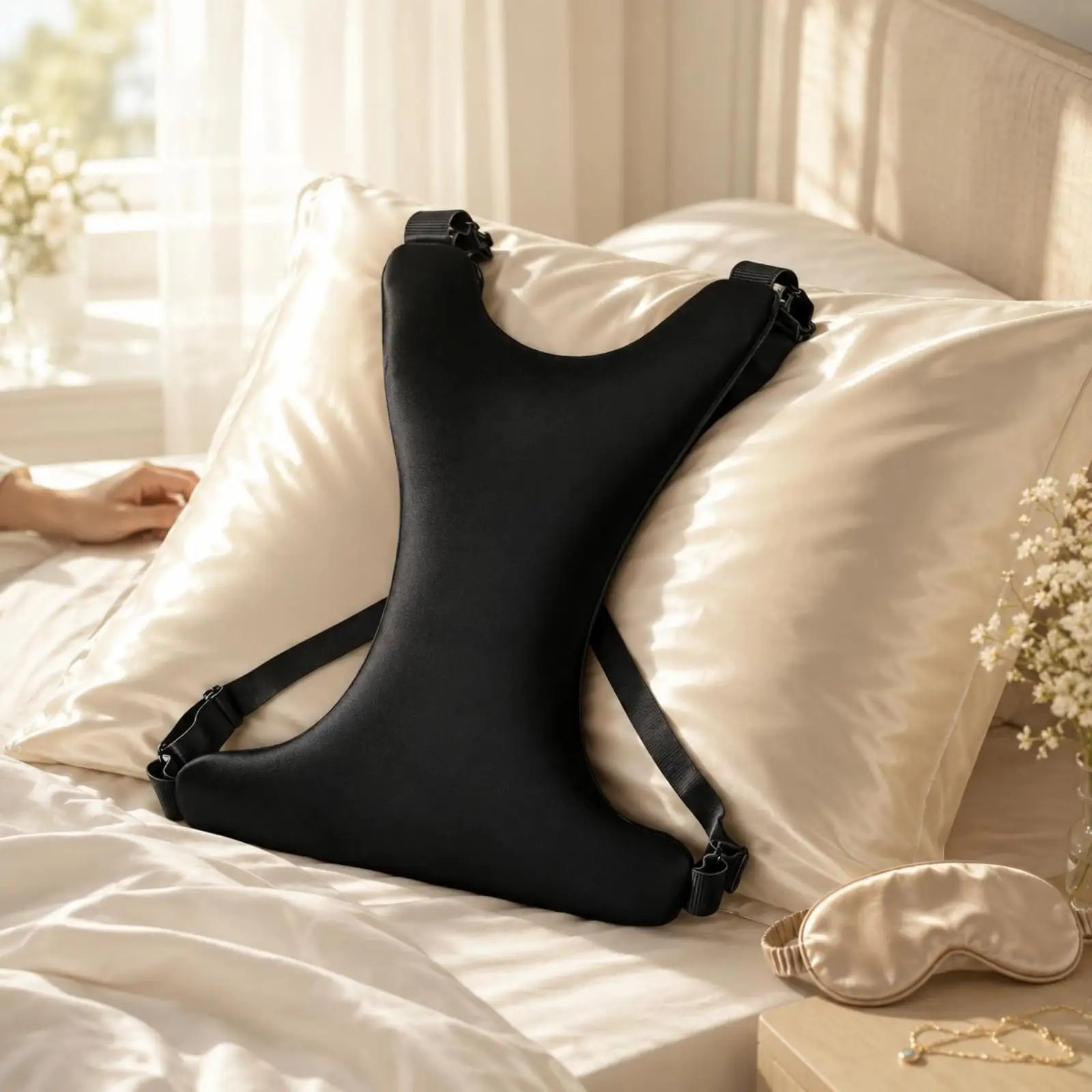 Upper Body Pillow Wearable Chest Support Adjustable Straps Anti-wrinkle Cushion for Rest and Relaxation