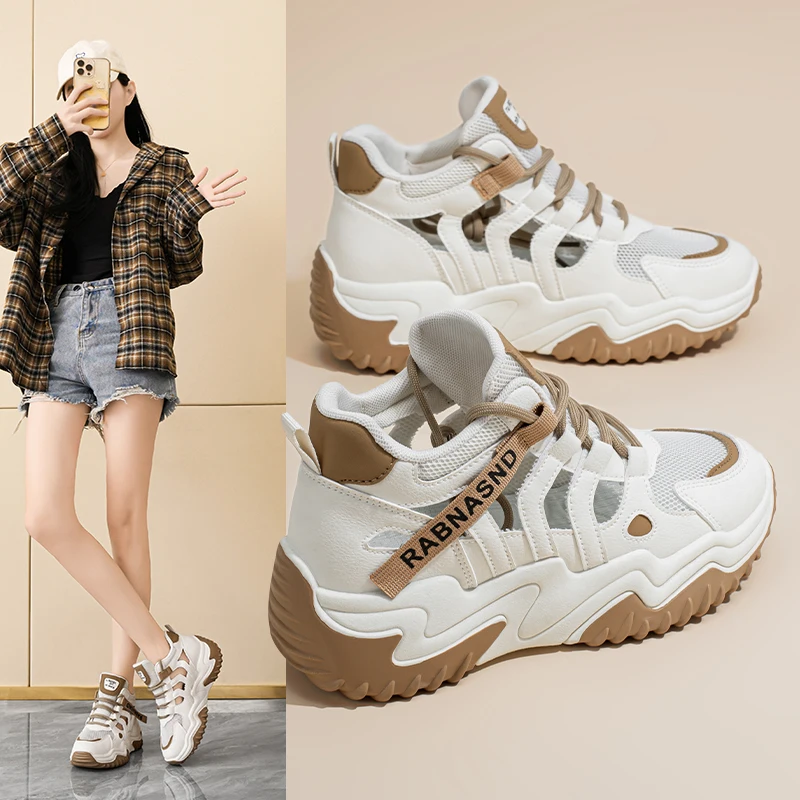 

Women Shoes 2025 New Autumn Trendy Brand Torre Female Thick Sole Increased Casual Flow Reflective Sports Running Trendy Shoes