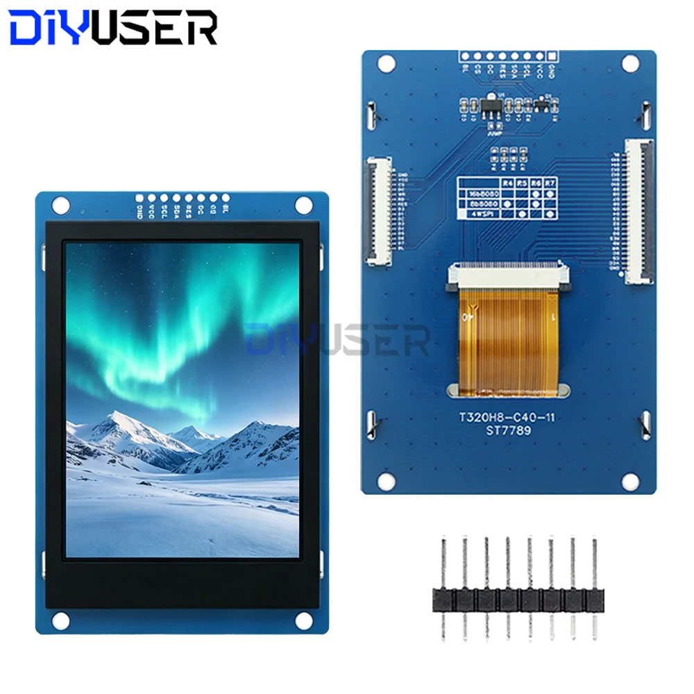 DIYUSER 3.2 Inch TFT LCD Display ST7789 240x320, SPI/Parallel Interface Module for Arduino DIY