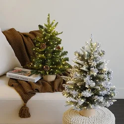 40/60CM Christmas Tree Desktop Mini Xmas Trees For Home Decoration Children DIY Handicraft New Year Christmas Ornament