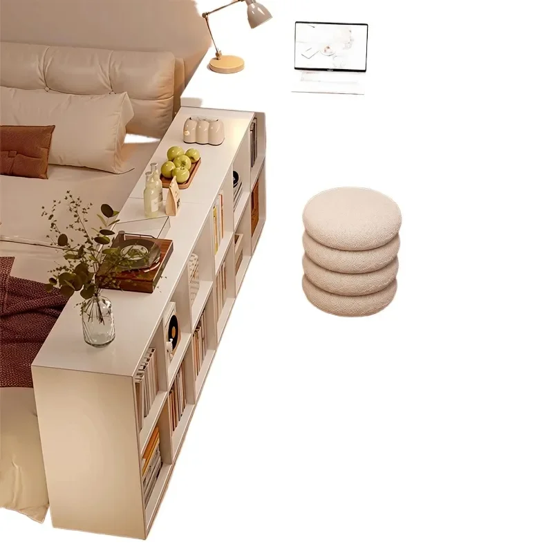 Corner Desk Study Table with Bookcase Integrated Bedside Semi Enclosed Dresser Computer Desk for Bedroom Home Office