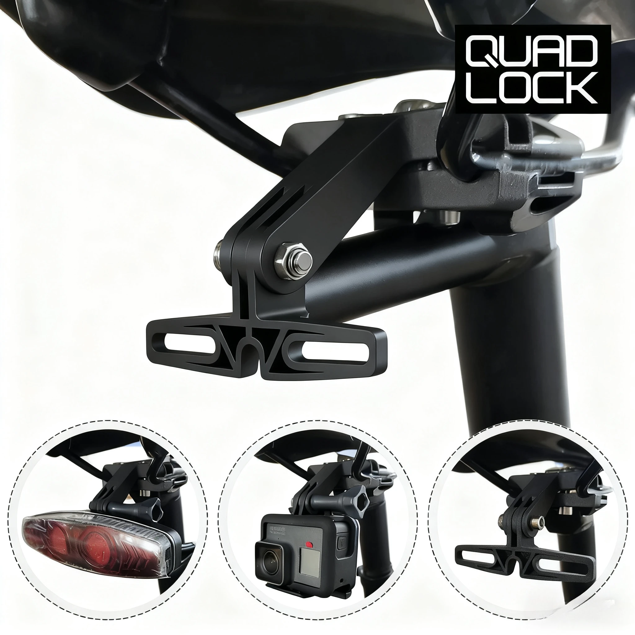 

QUAD LOCK Bicycle Tail Light Saddle Support Bicycle Lamp Bracket For Gopro Cycling Taillight Mount Holder Cycling Parts