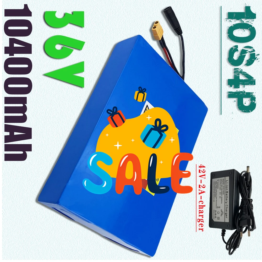 

New 36V 10400mAh 18650 Battery 10S4P Battery Pack Built-in BMS 36V 10.4Ah Electric Scooter Rechargeable Battery