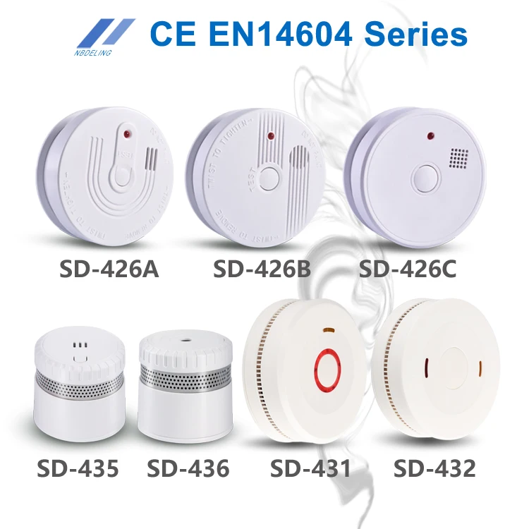 10 سنوات TUV EN14604 بطارية 9 فولت معتمدة إنذار الحريق كاشف الدخان مستقل إنذار الدخان