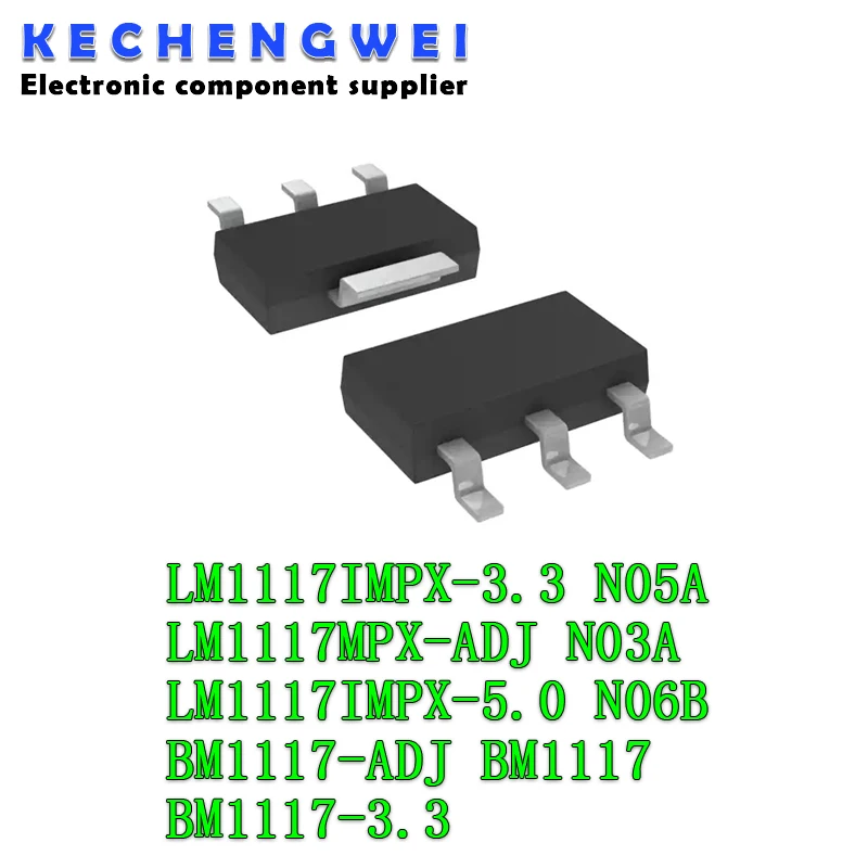 10pcs/lot LM1117IMPX-3.3 N05B LM1117IMPX-5.0 N06B LM1117MPX-ADJ N03A BM1117-ADJ BM1117 SOT-223 In Stock