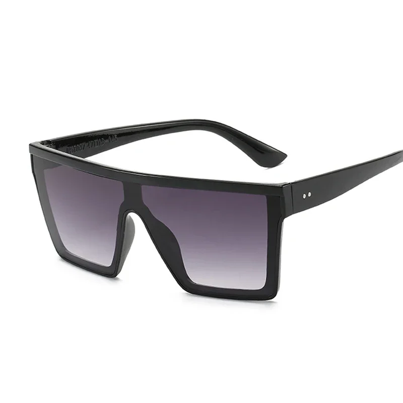 Vintage Black Square Sunglasses Woman Oversized Big Frame Sun Glasses Female Male Luxury Brand Designer Mirror Oculos De Sol