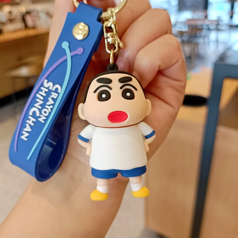 Cartoon Crayon Shin-chan Keychain Cute Anime Doll Pendant Ornaments Accessories Jewelry Gifts for Friends Kid Car Key Ring