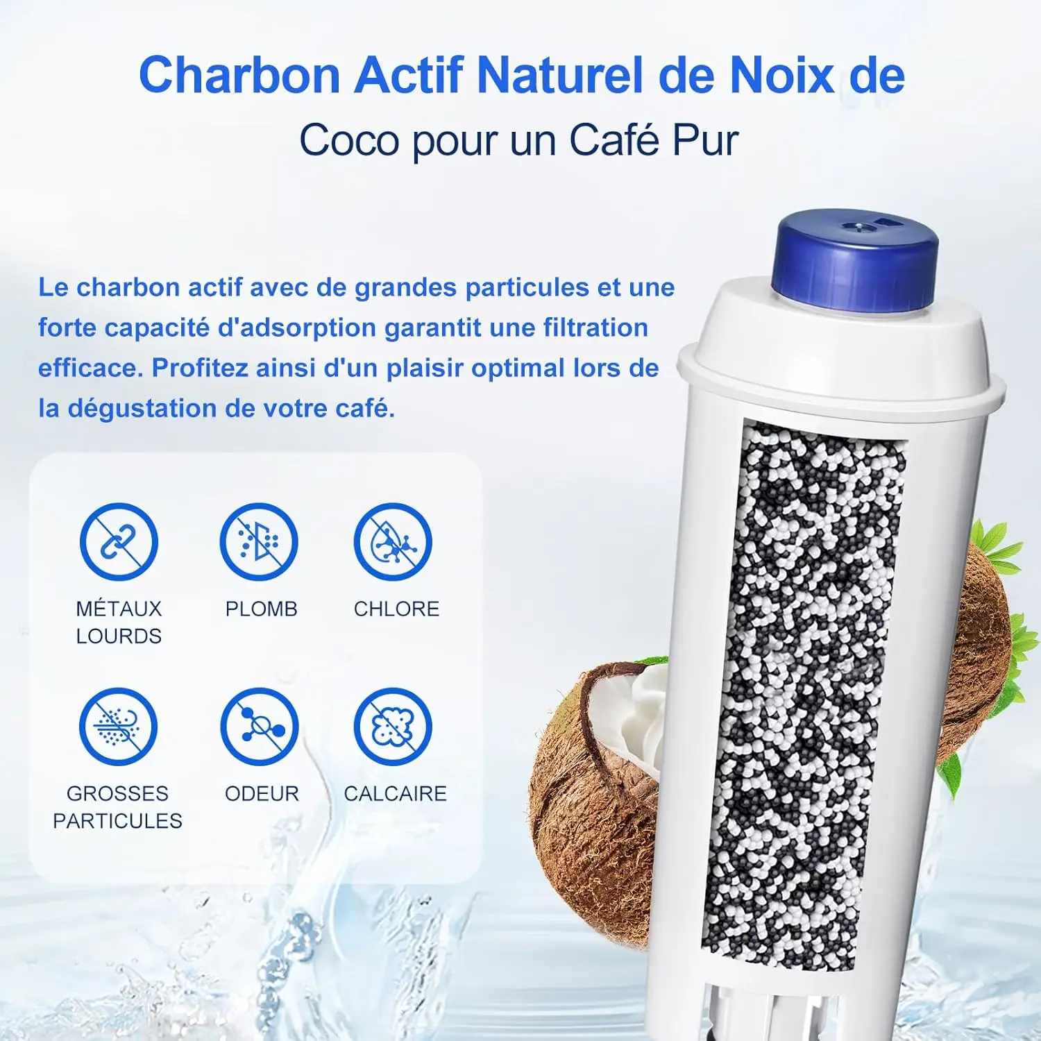 فلتر DLSC002 لـ Delonghi، مرشحات لـ Delonghi Magnifica s، Dinamica، ECAM، ESAM، EPAM، ETAM، Primadonna، BCO، ماكينة القهوة EC680