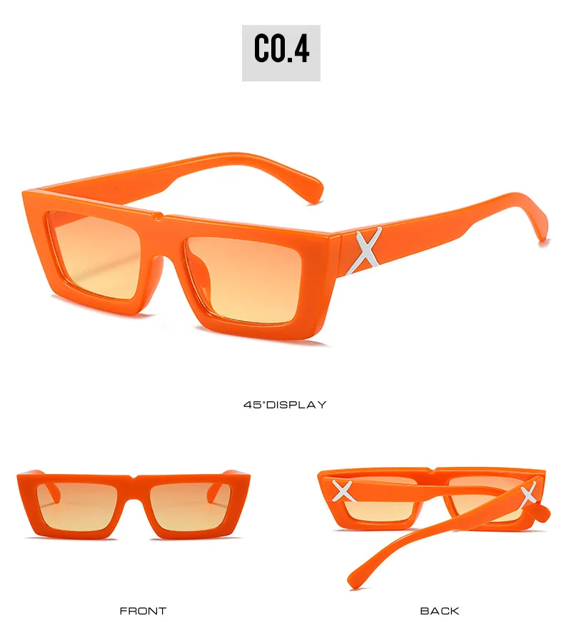 Kleine quadratische Sonnenbrille mit personalisierten Bügeln, X-Modellierung, für Damen und Herren, UV-Schutz, für den täglichen Gebrauch und Streetwear – Detail 10