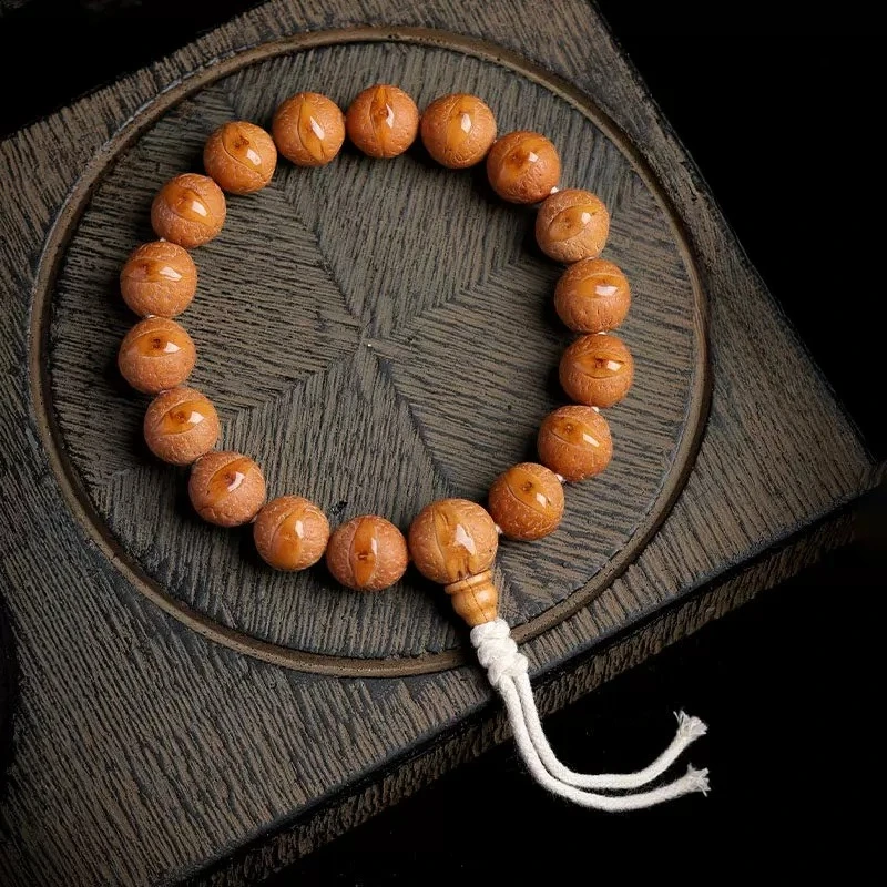Traditional Chinese Lucky Blessing Nepal Phoenix Eye Bodhi Seed Mala Bracelet Spiritual Prayer Beads For Meditation Fortune Weal