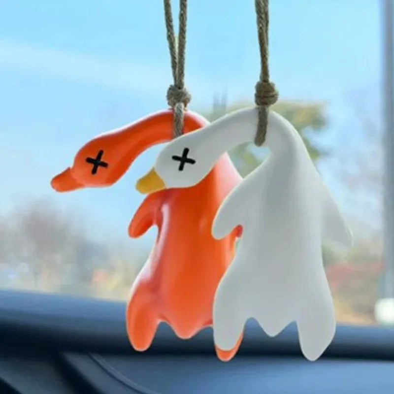 1/10 قطعة تغيير لون بطة المفاتيح بطة مشوية كيرينغ حقيبة قلادة مضحك سيارة زخرفة الديكور مرآة الرؤية الخلفية اكسسوارات #4