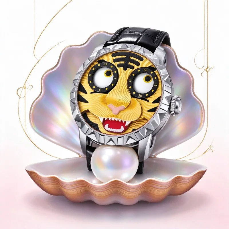 Zhiqu Series Second-generation White Tiger Couple Moving Couple Watch Automatic Luminous Mechanical High-end Waterproof Watch