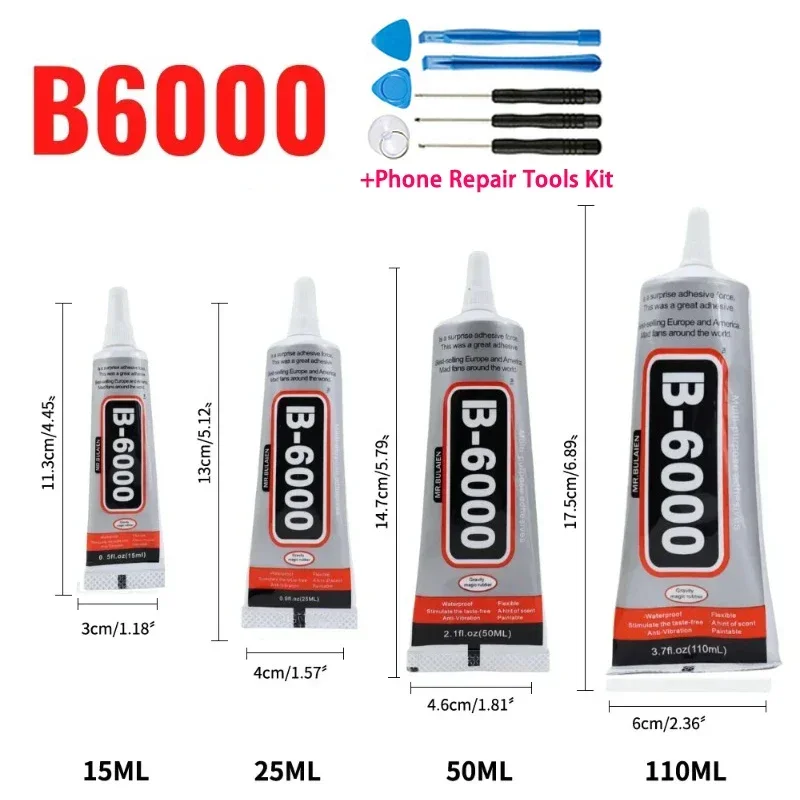 

2025 Years Fast Shipping B6000 Clear Contact Phone Repair Adhesive Multipurpose DIY Glue With Precision Applicator Tip