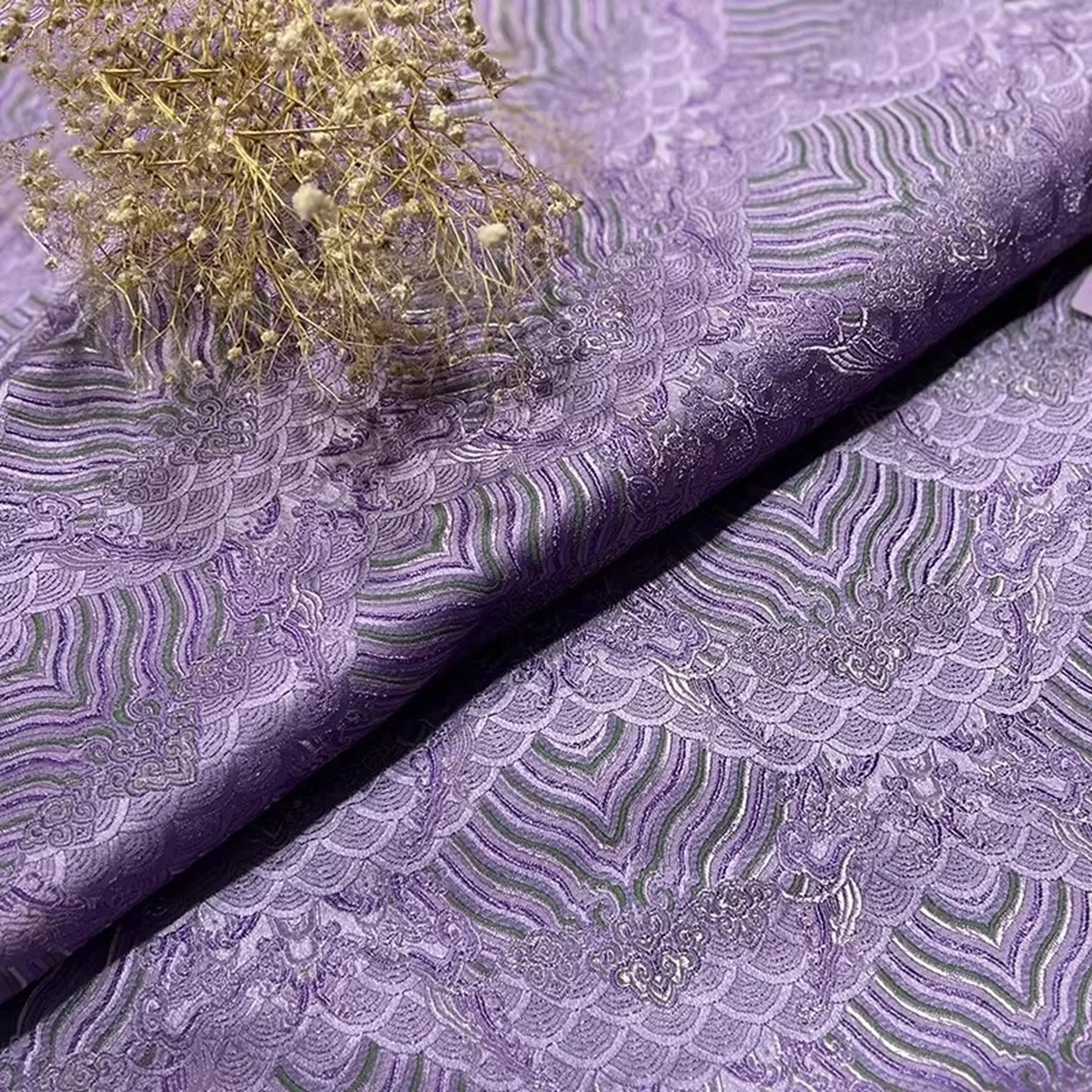 Elegant Wave Patterned Matte Satin Fabric Silk Antique Fragrance Home Decorations Durable Washed Resistant to Fading