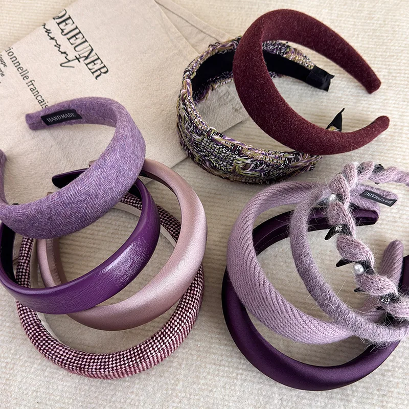 

1 шт. широкая повязка на голову цвета таро, нескользящая, для придания объема волосам, для женщин, для ежедневного умывания и прогулок, новинка 2026 года, элегантная, универсальная