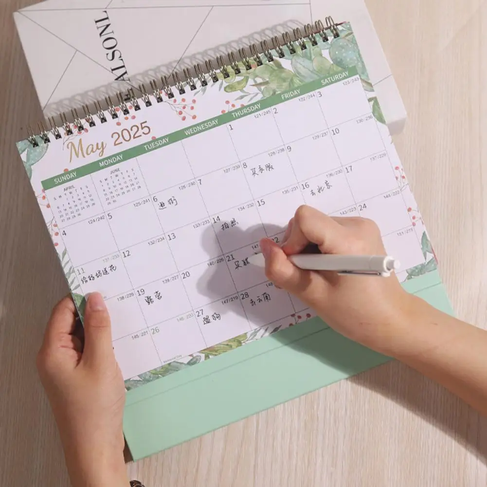 Stehpult Kalender Schreibtisch kalender mit stehendem Flip Design 12 Monate Planer für Büro Klassen zimmer dickes Papier stark