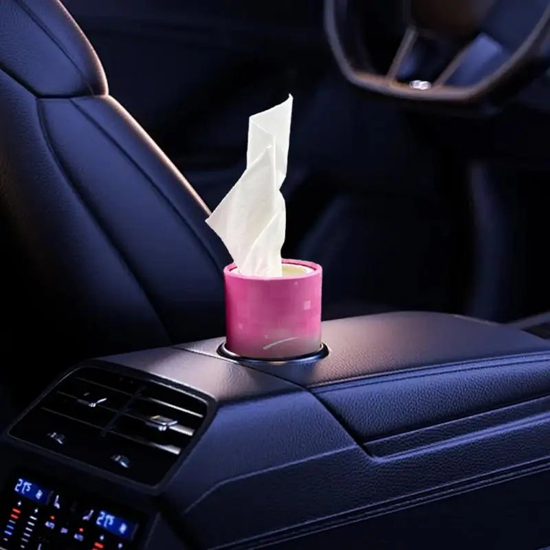 Car Tissues Holder With Facial Tissues 3pcs Car Cylindrical Tissue Set Cup Holder Cylinder Tube Easy To Pull Out Tissue Hotel