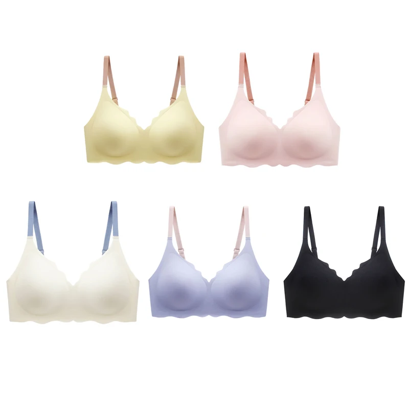 No Trace Top Women\'s Underwear No Steel Ring Pure Soft Comfortable Upper Support Sling Adjustable Beauty Back Bra Thin Section