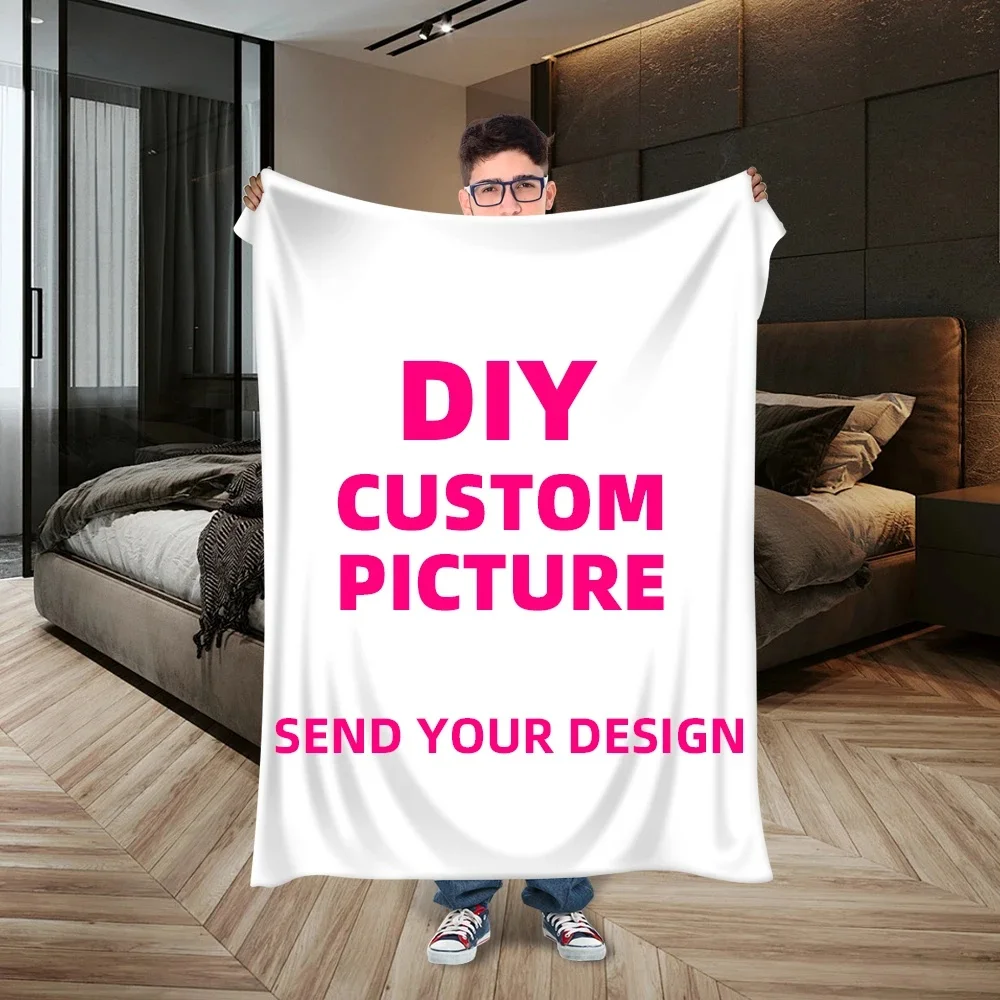 1Pc Personalized Custom Photo Flannel Blanket, Soft and Comfortable, Suitable for Office, Home, Unique Souvenir Present