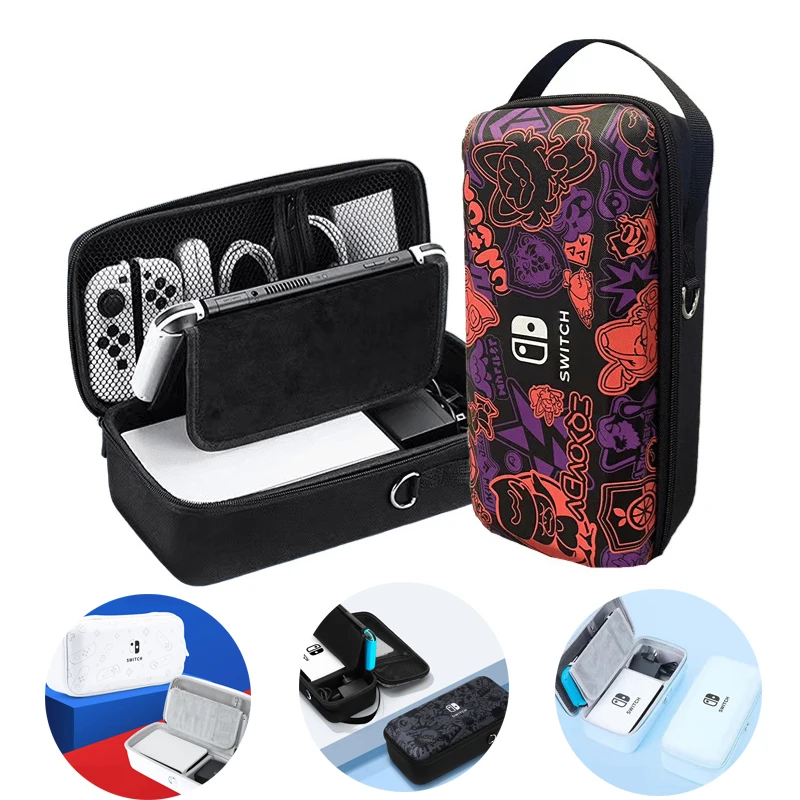 

Switch OLED Handheld Storage Bag Portable Scarlet and Violet PU Carrying Case Protective Travel Pouch for NS Nintendo Switch