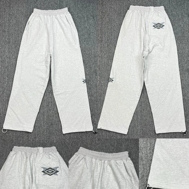 

Classic White Flowered Grey MERTRA Sweatpants High-quality Casual Men's Women's Embroidered Mertra Sport Pants