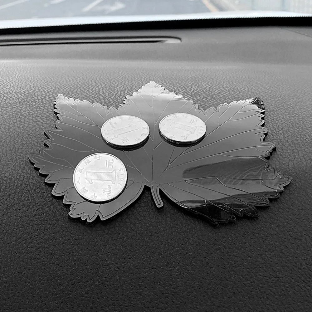 Anti-Slip Mat Car Dashboard Sticky Pad Phone Holder Ornament Coins Keys Mats Maple Leaf Shape Decor Auto Interior Accessories