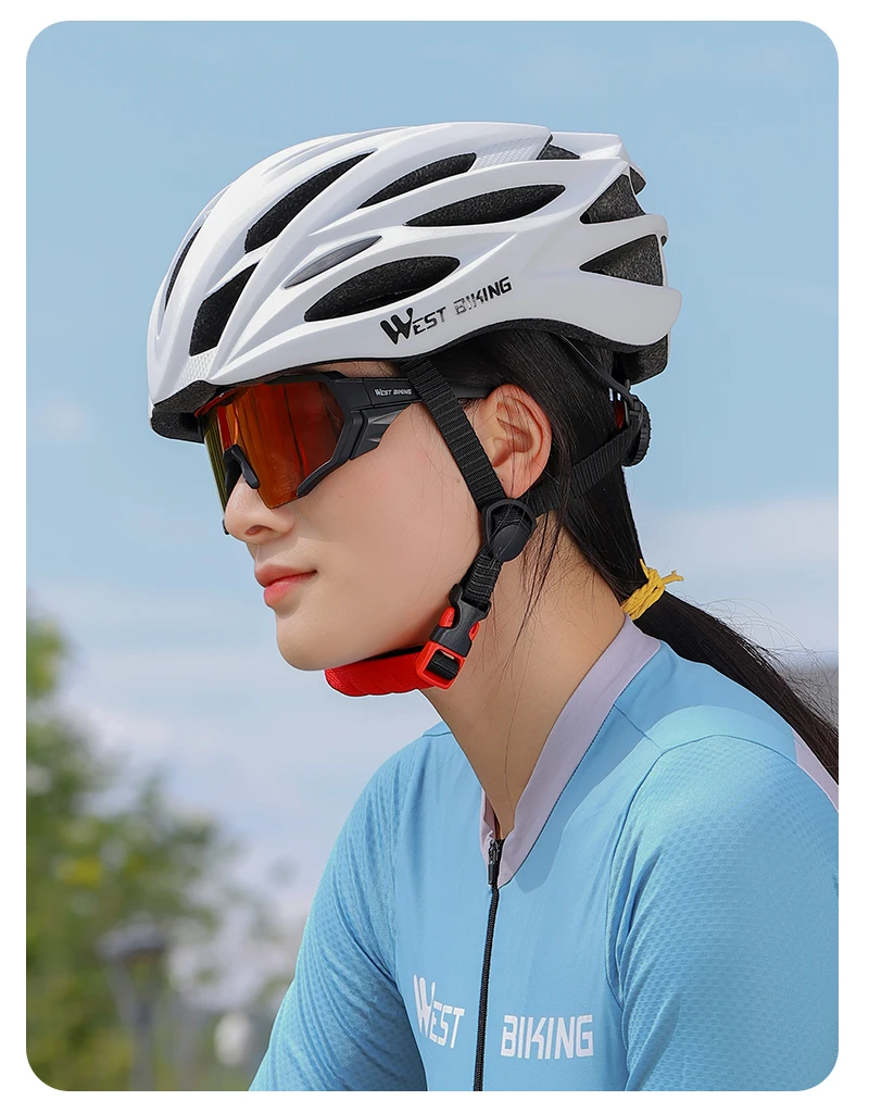 WEST BIKING Fahrradhelm Ultraleicht Integral Geformt 28 Belüftungsöffnungen Farbverlauf Verstellbare Größe M L Rennrad MTB Fahrradhelm Unisex – Detail 29