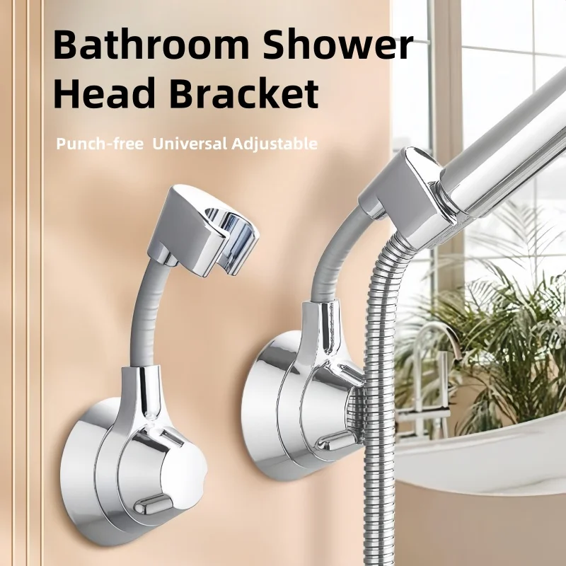 

Держатель для душа на присоске Регулируемый держатель для насадки для душа Ручной держатель насадки Без удара Многоугольный вращающийся кронштейн для ванной комнаты