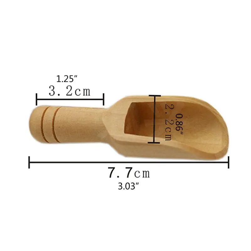 Cà Phê Trà Mini Đường Thìa Gỗ Tròn Tay Cầm Muỗng Muỗng Cà Phê Muối Nhỏ Xẻng Trang Sức Giọt