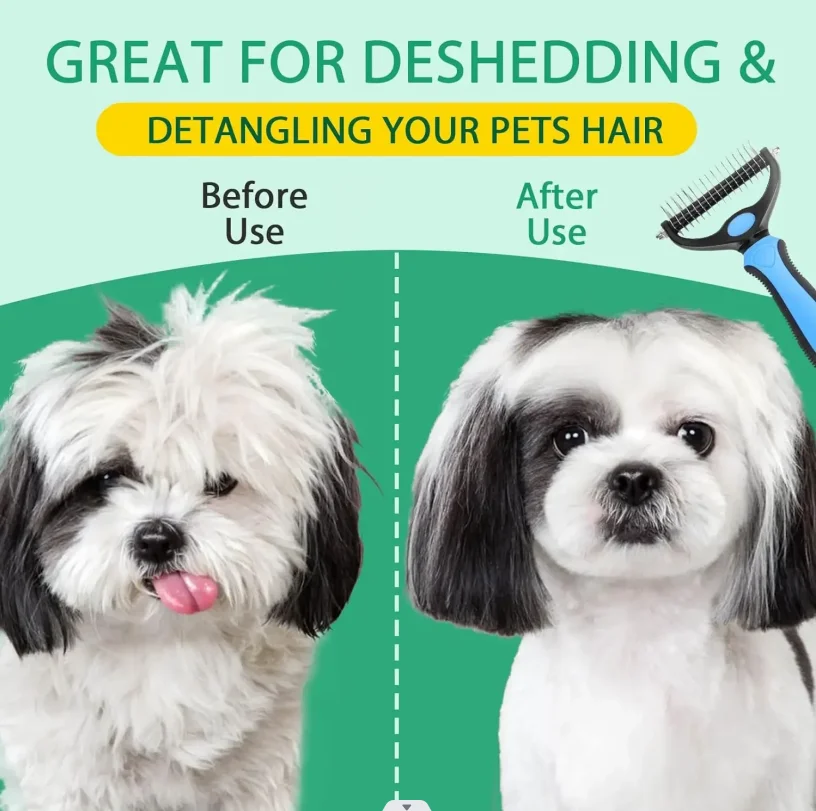 

Professional Pet Deshedding Brush Dog Hair Remover Pet Fur Knot Cutter Puppy Cat Comb Brushes Dogs Grooming Shedding Supplies