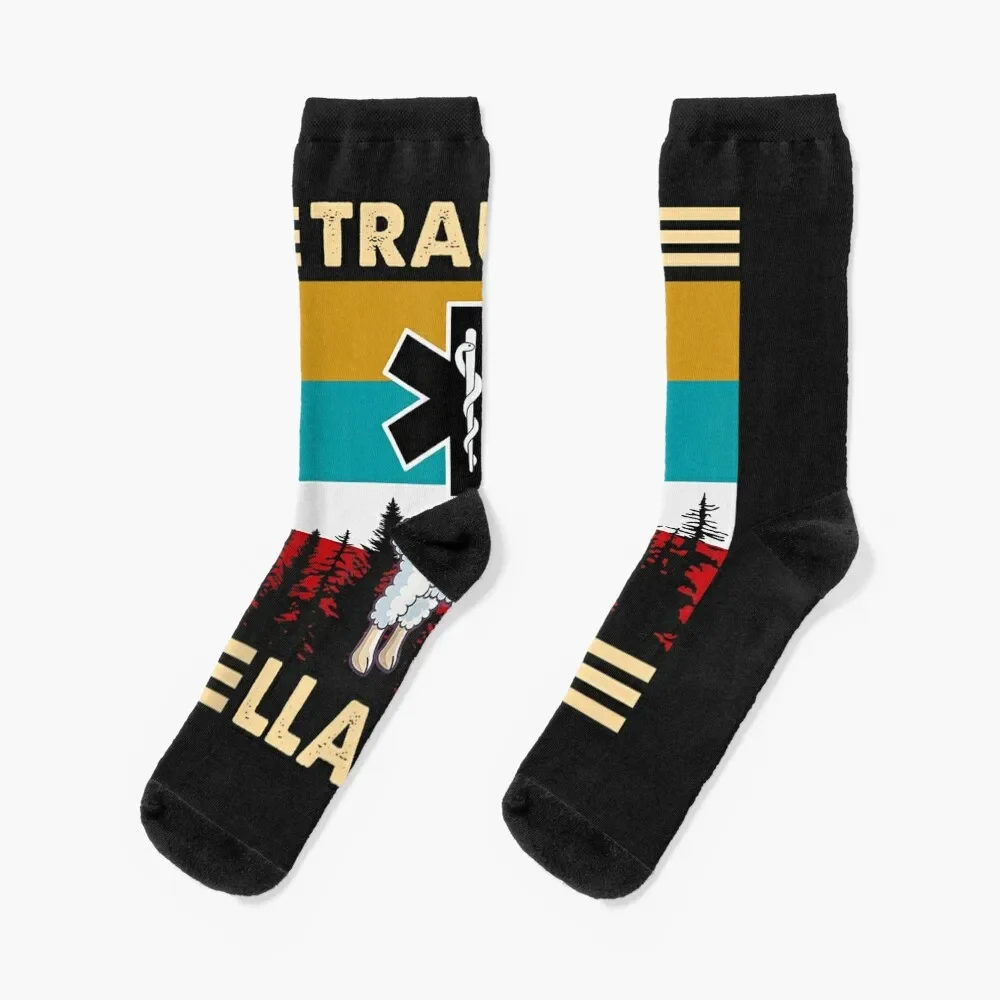 

Funny Trauma Llama EMT Medic EMS ER Nurse TShirt16 Socks Argentina Crossfit Boy Socks Women's